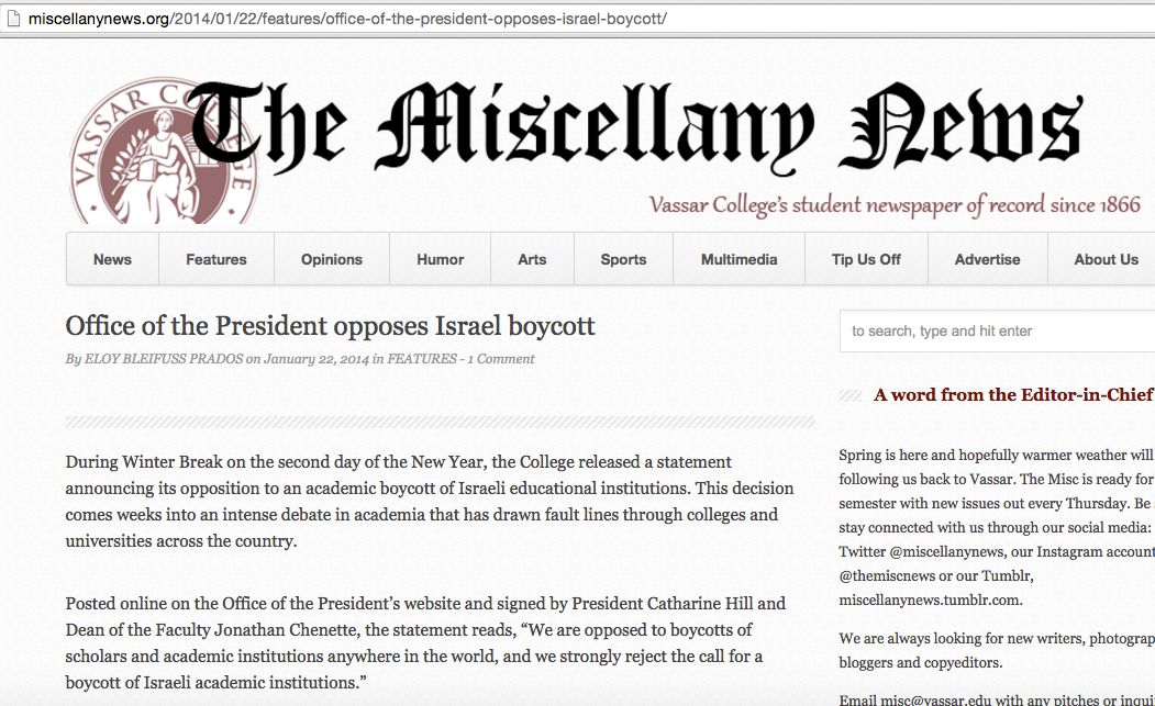 Joshua Schreier, miscellanynews.org - 22 Jan 2014