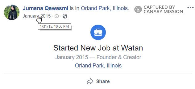 Jumana Al-Qawasmi, Facebook - Jan 31, 2015