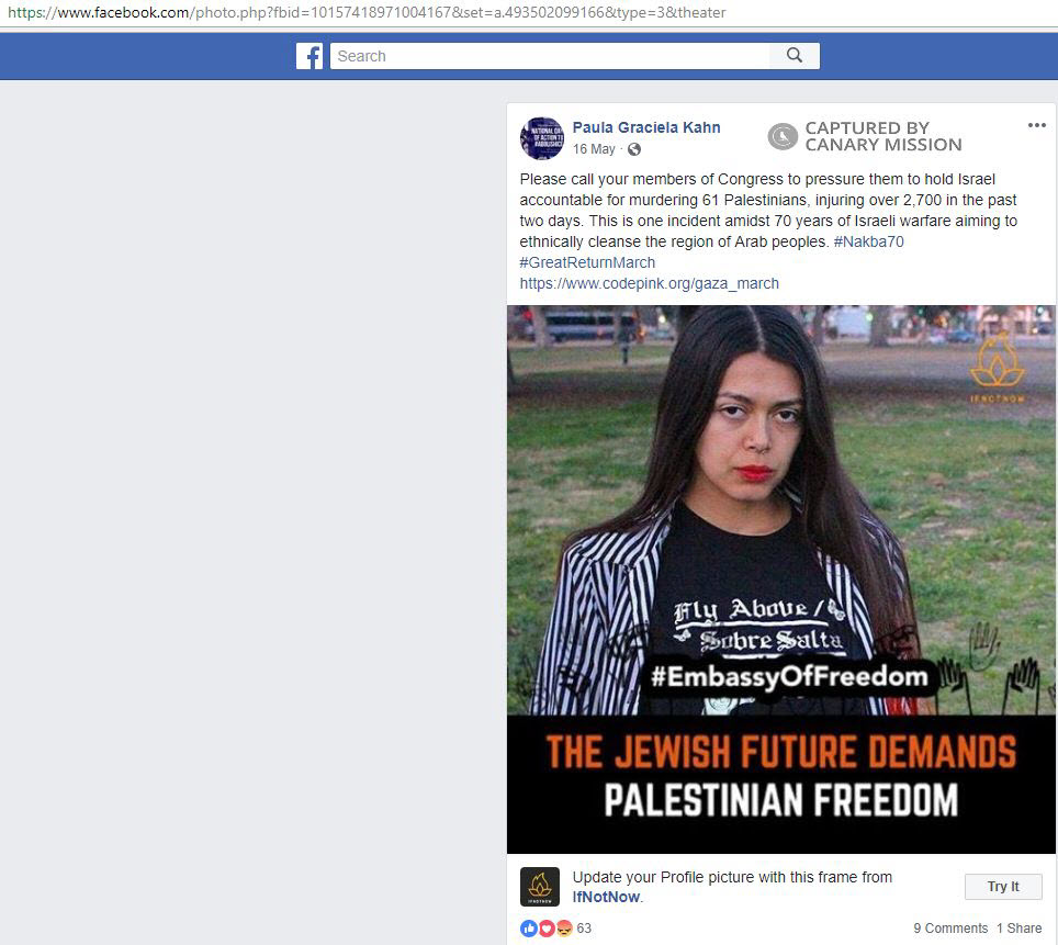 Paula Kahn, Facebook - May 16, 2018