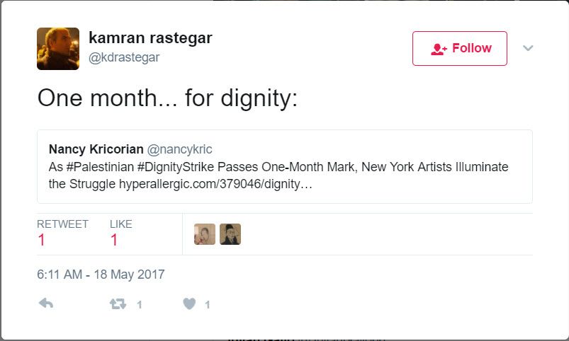 Kamran Rastegar, Twitter - May 18, 2017