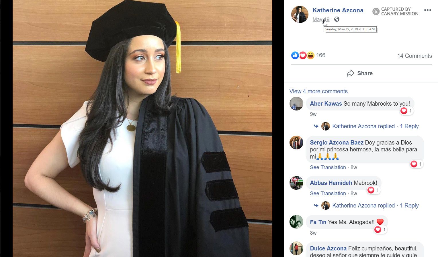 Katherine Azcona, Facebook - May 19, 2019