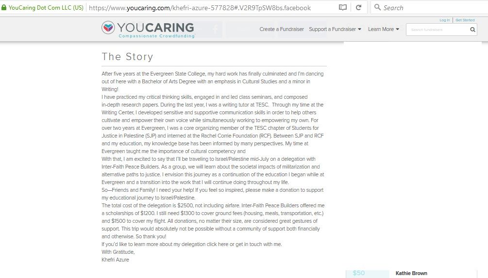 Khefri Azure, youcaring.com - 22 Jun 2016