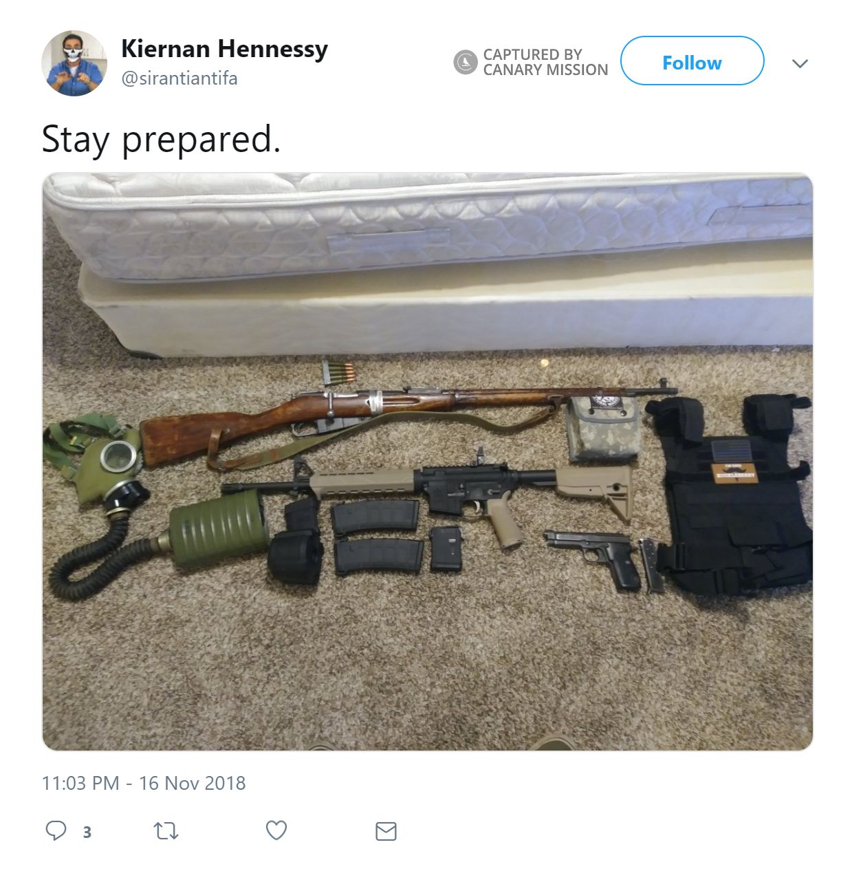 Kiernan Hennessy, Twitter - Nov 16, 2018