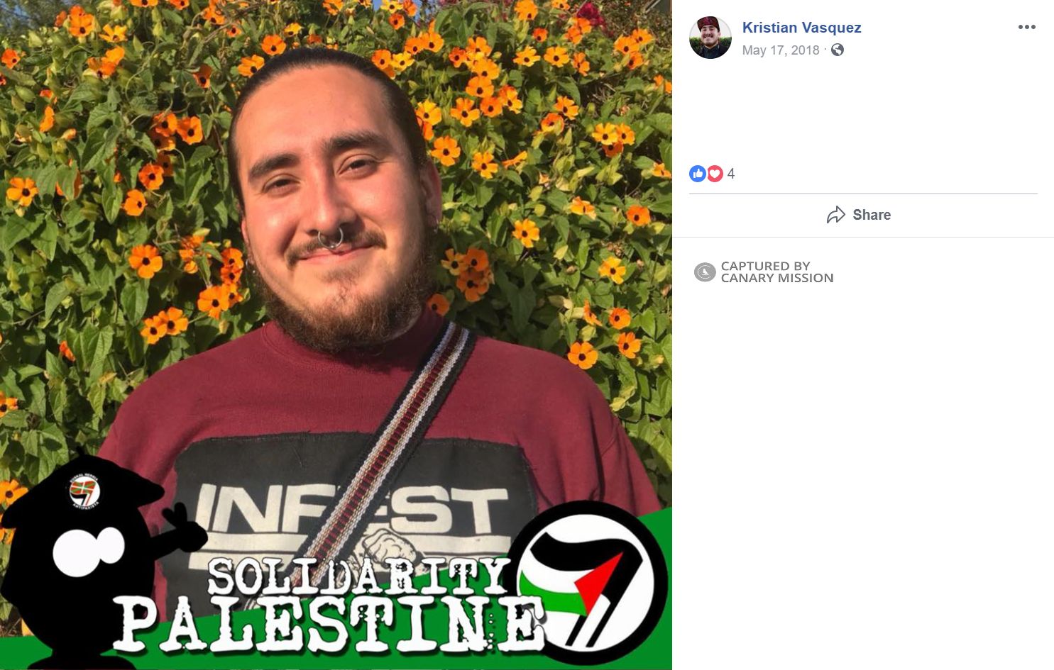 Kristian Vasquez, Facebook - May 17, 2018