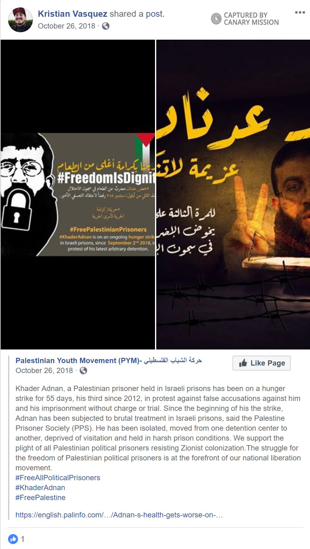 Kristian Vasquez, Facebook - Oct 26, 2018