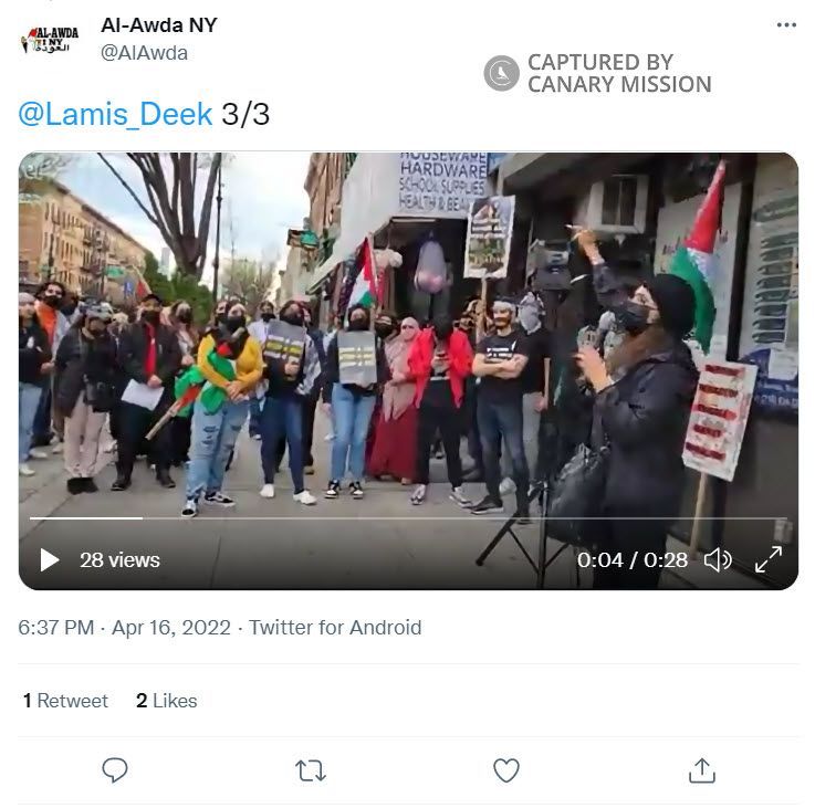 Lamis Deek, Twitter - Apr 16, 2022