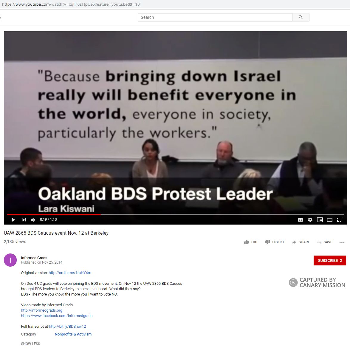 Lara Kiswani, Youtube - Nov 25, 2014