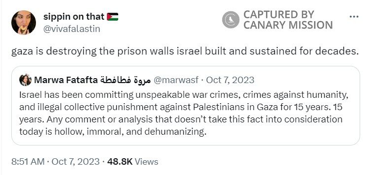 Leen Dweik, Twitter - Oct 7, 2023