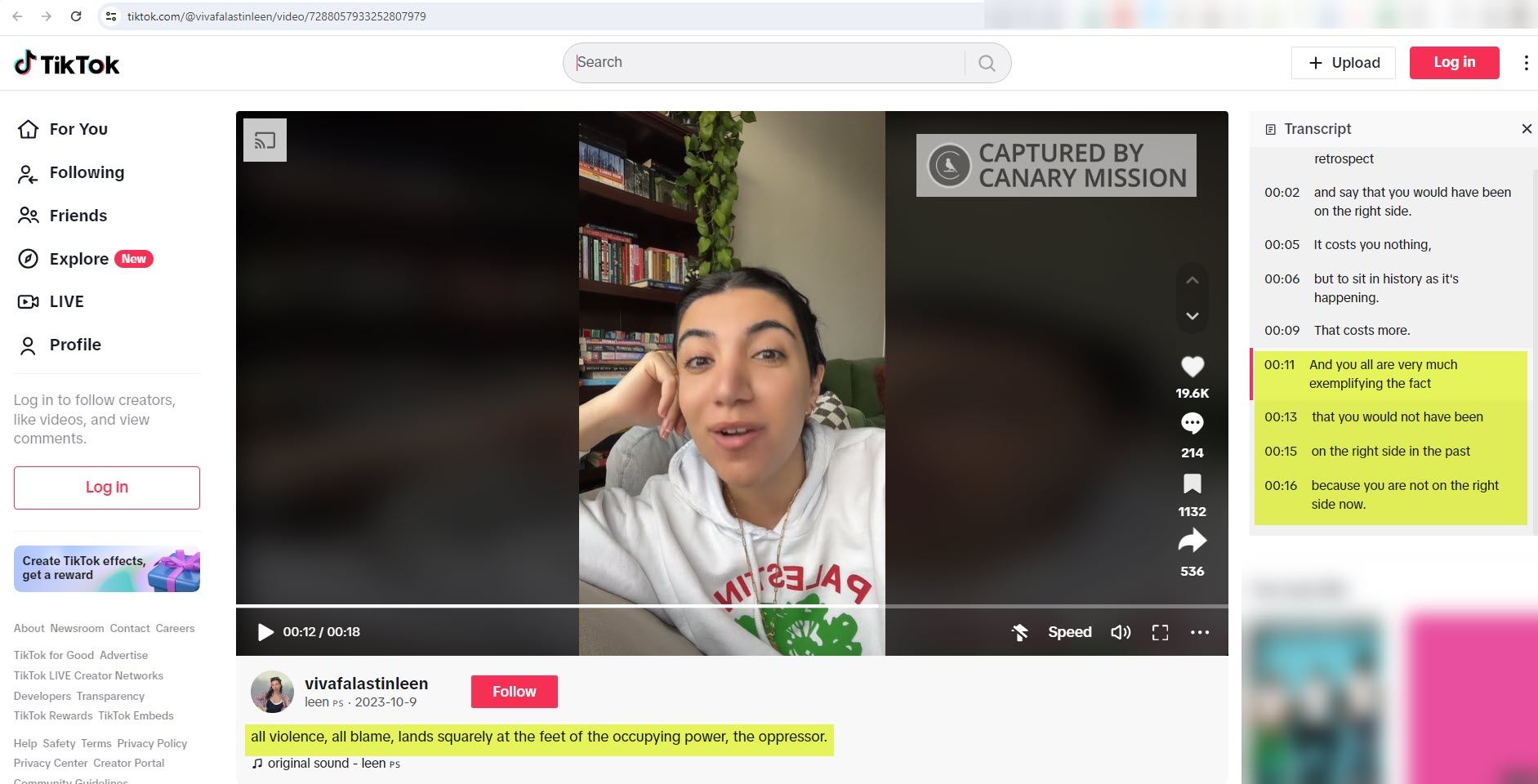 Leen Dweik, TikTok - Oct 9, 2023