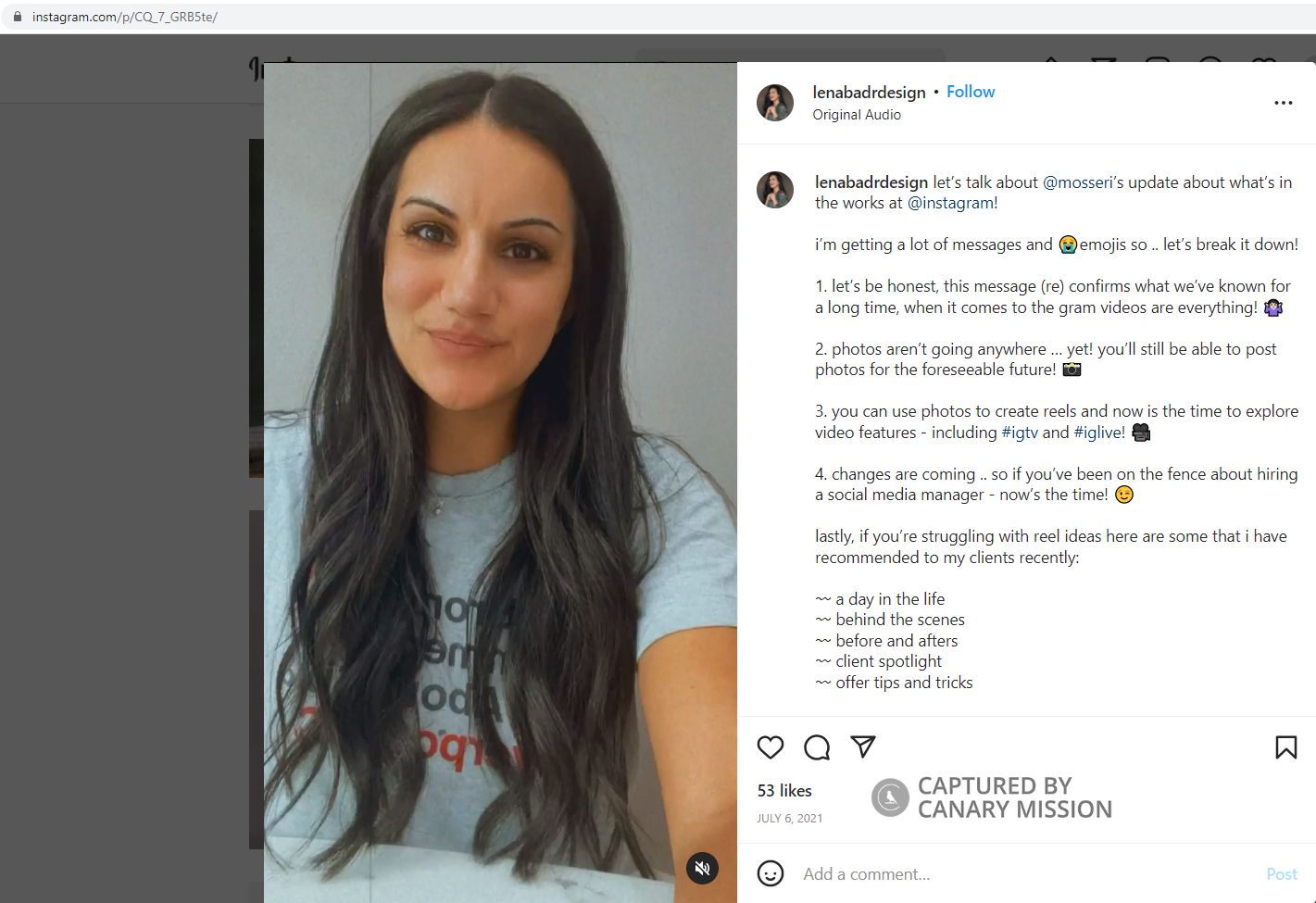 Lena Badr Abdelhamid, Instagram - Jul 6, 2021