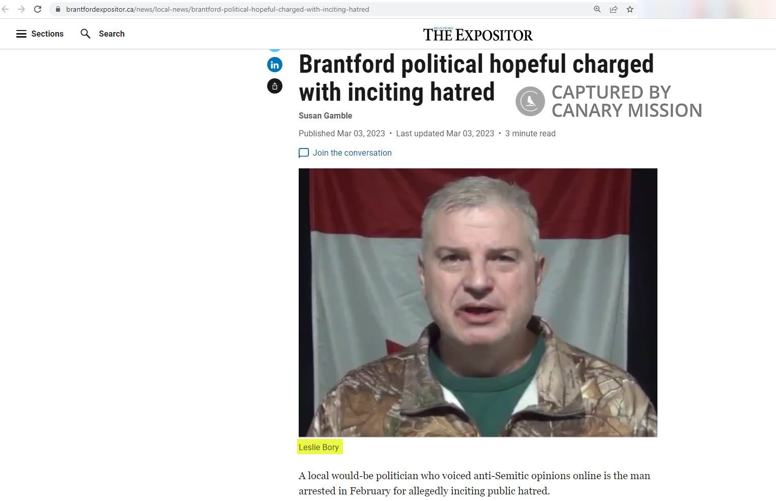 Leslie Bory, brantfordexpositor.ca - Mar 3, 2023