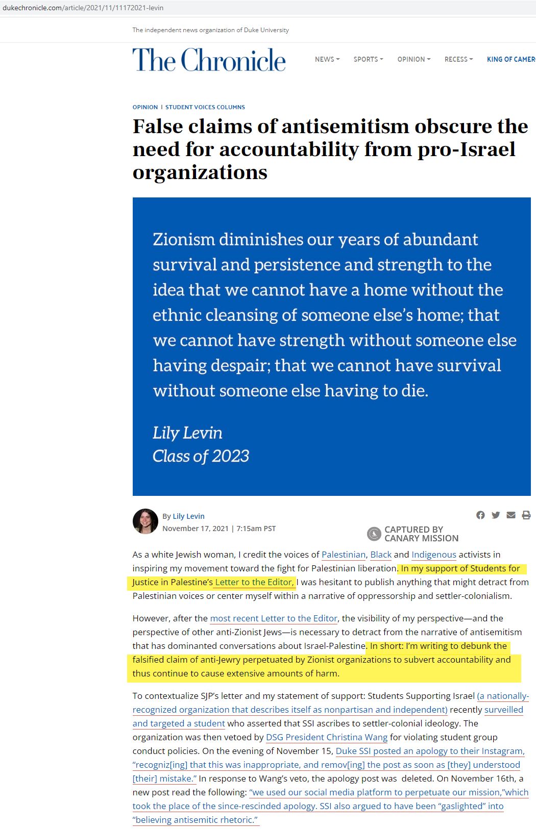 Lily Levin, dukechronicle.com - Nov 17, 2021