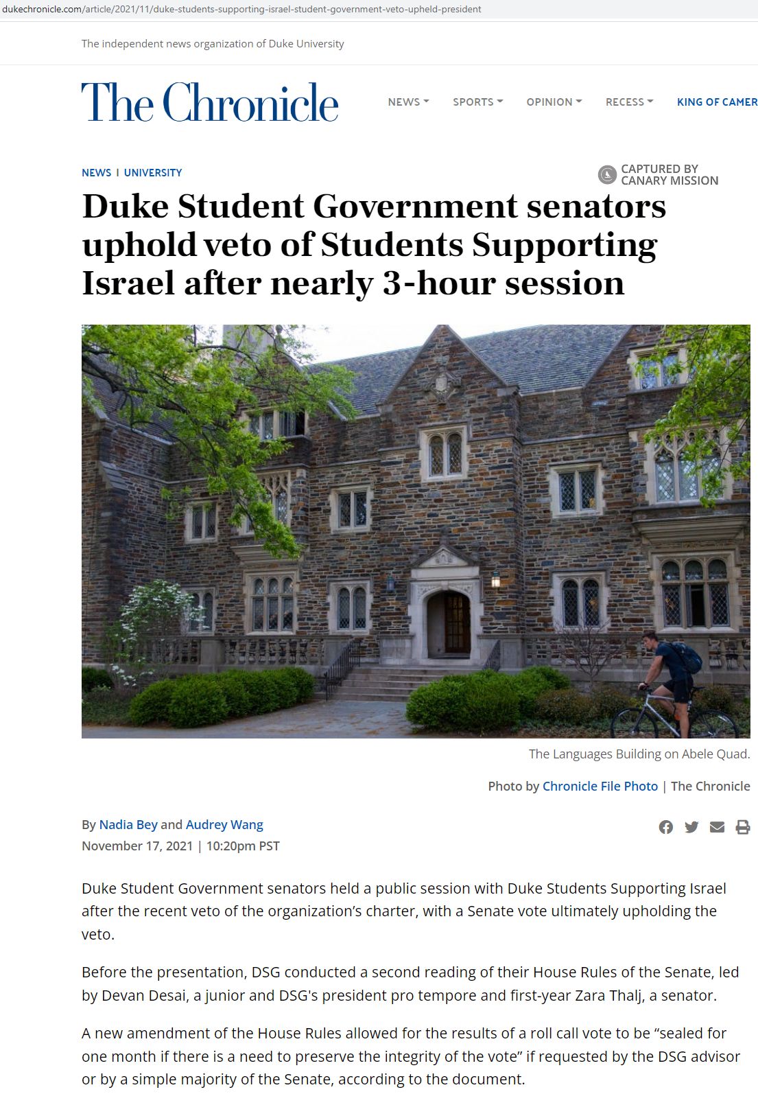 Lily Levin, dukechronicle.com - Nov 17, 2021