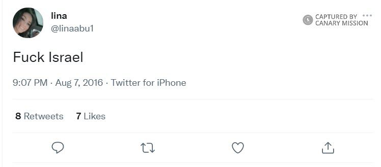 Lina Abu-Samrah, Twitter - Aug 7, 2016