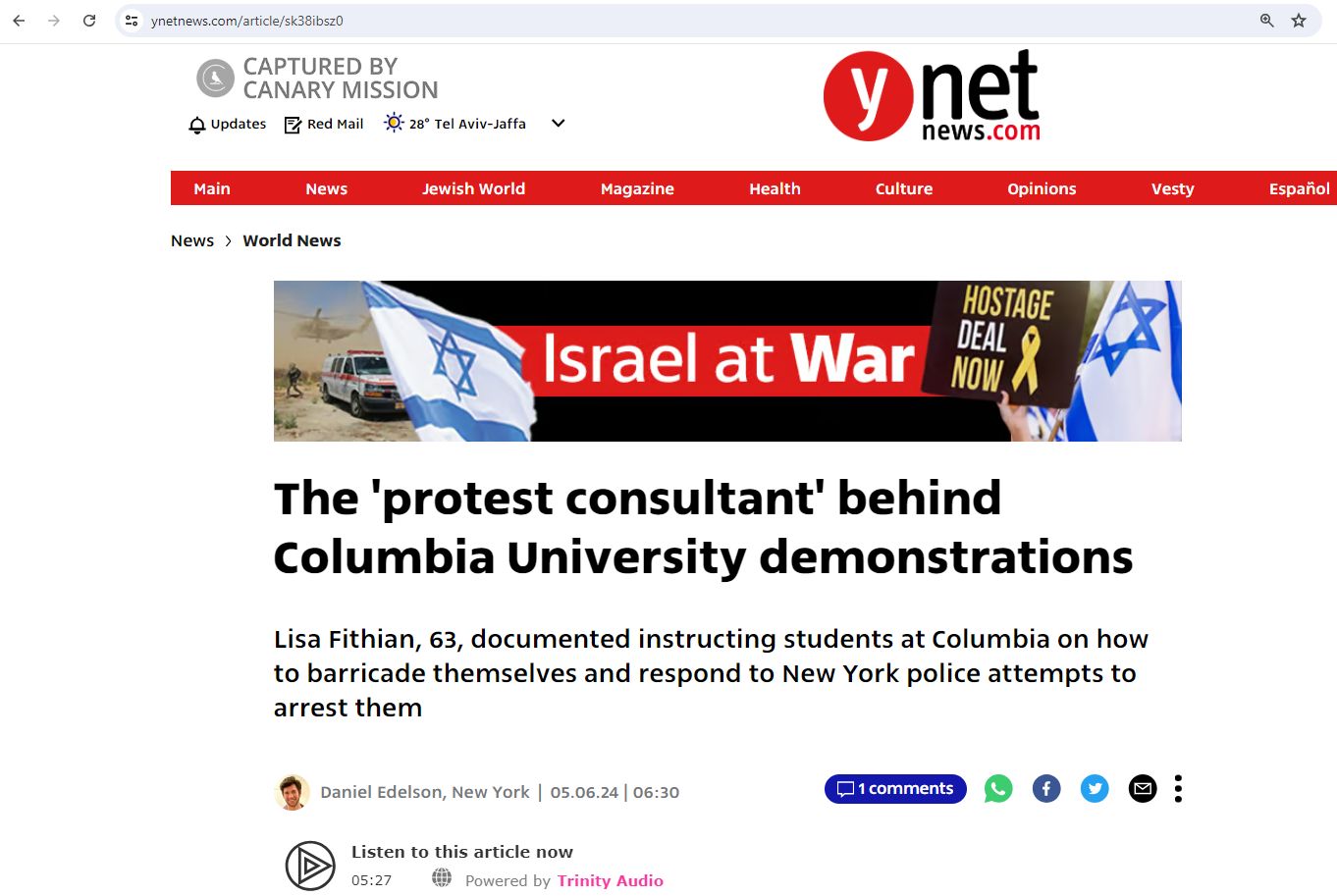 Lisa Fithian, ynetnews.com - Jun 5, 2024