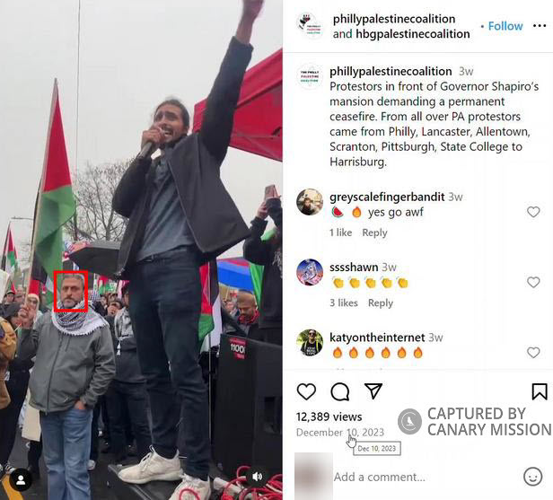 Loai Daher’s protest appearance, End the Siege on Gaza