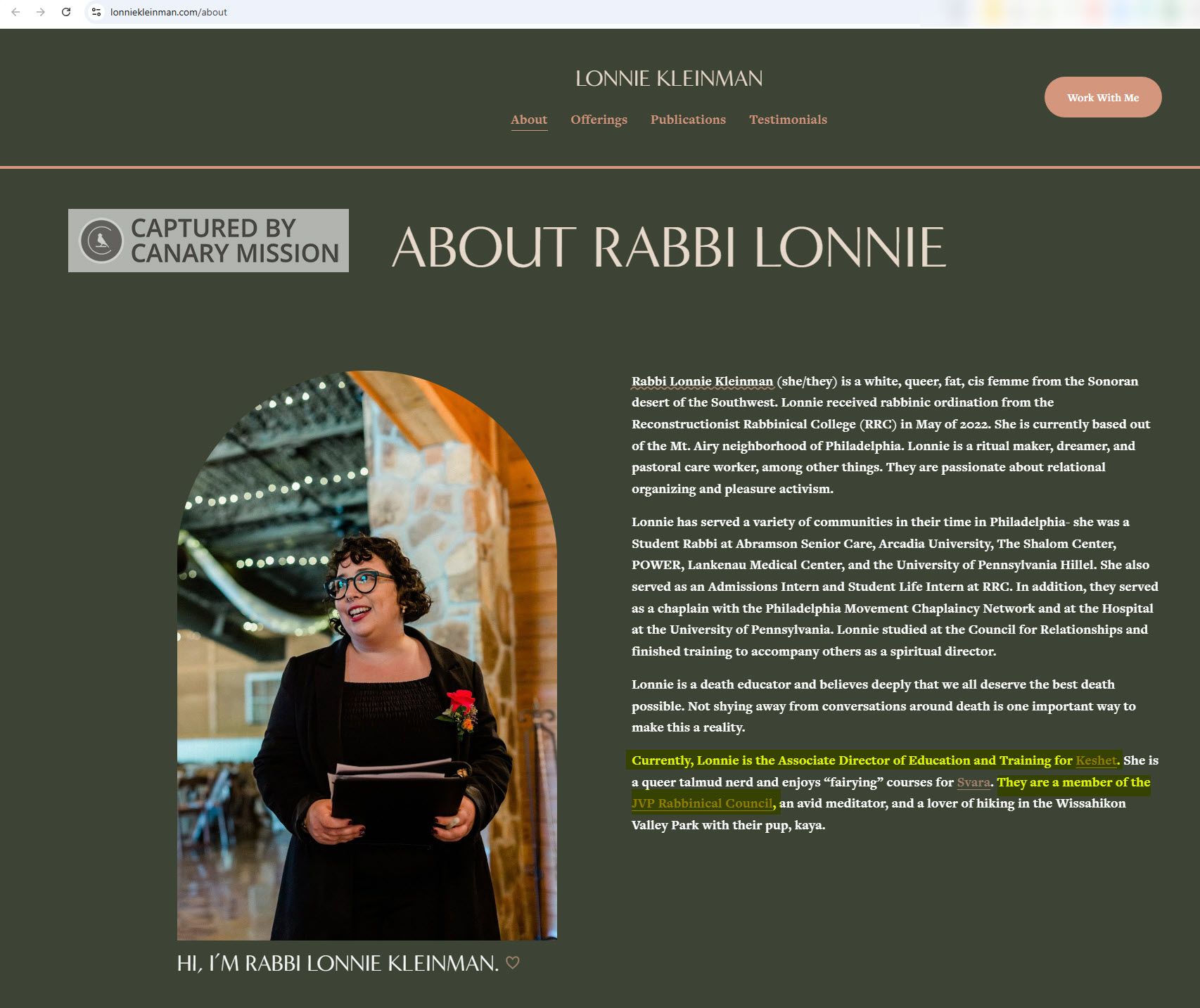 Lonnie Kleinman - JVP Rabbinical Council Member