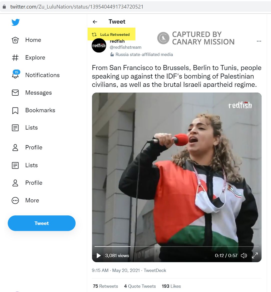 Lubna Morrar, Twitter - May 20, 2021