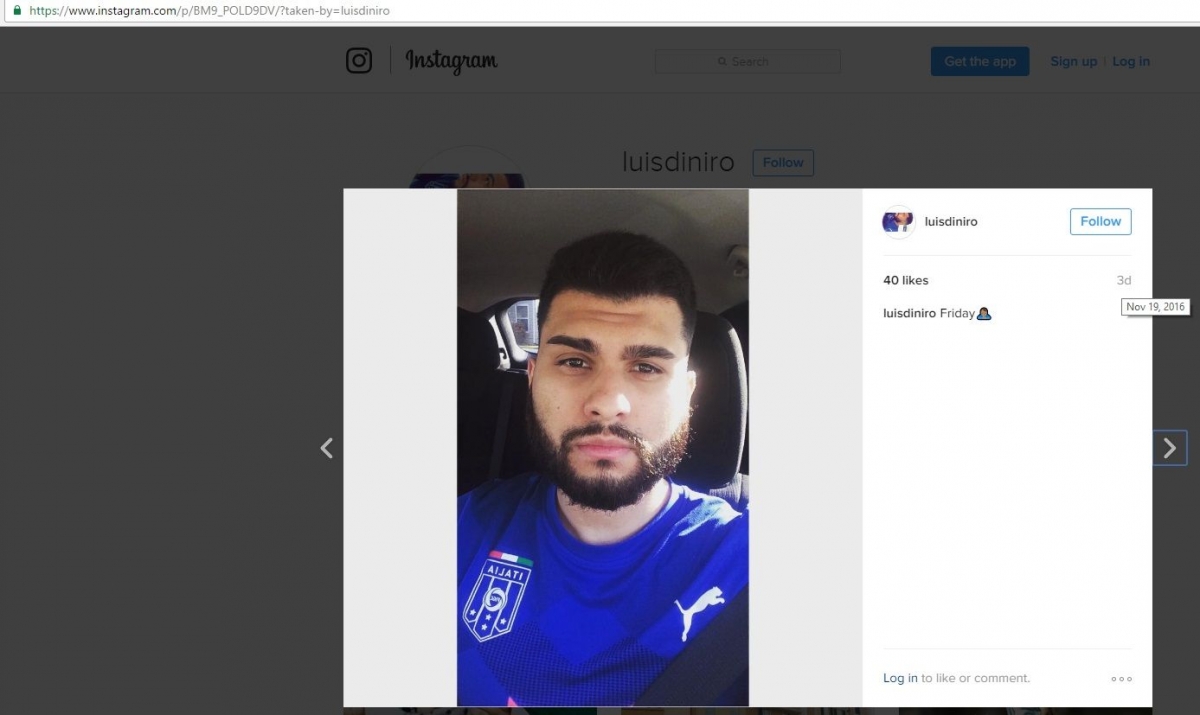 Luis-Aguirre Di-Niro, Instagram - 19 Nov 2016