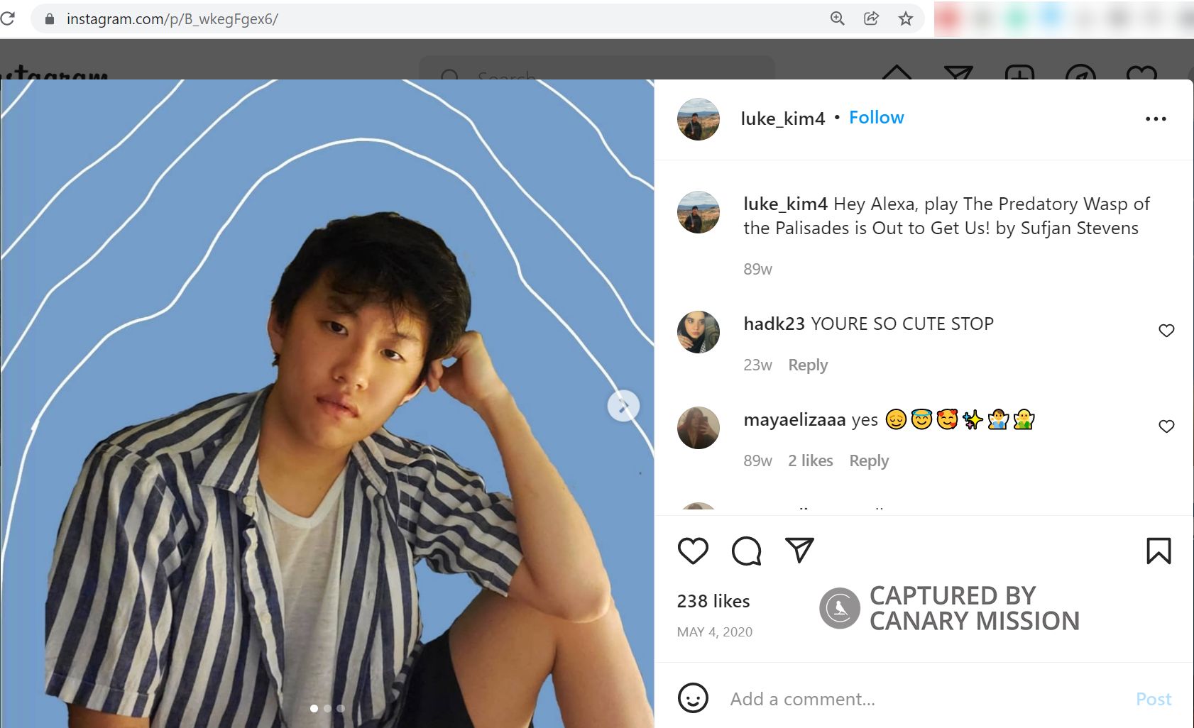 Luke Kim, Instagram - May 4, 2020