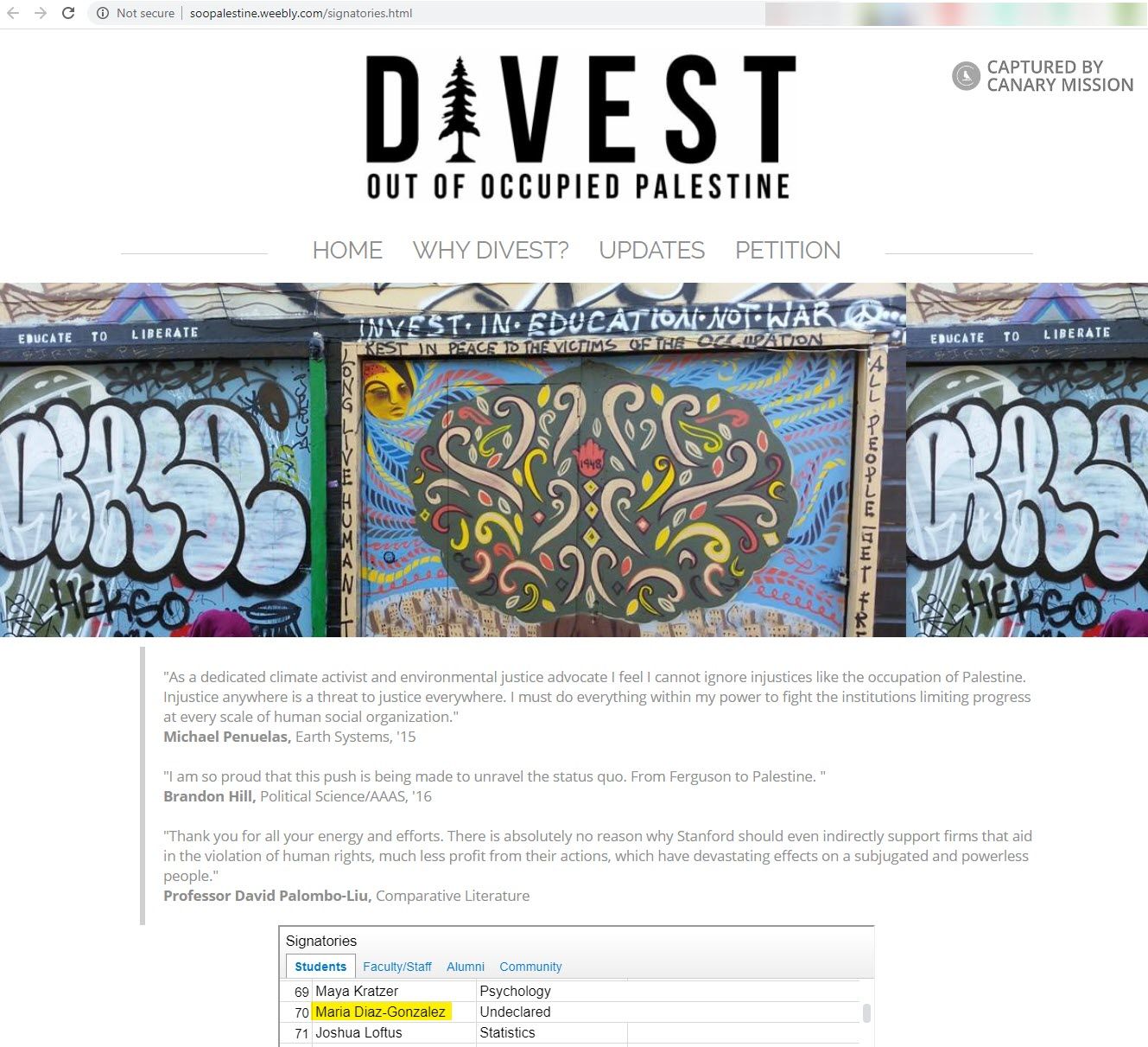 Maria Diaz-Gonzalez, soopalestine.weebly.com - May 27, 2020