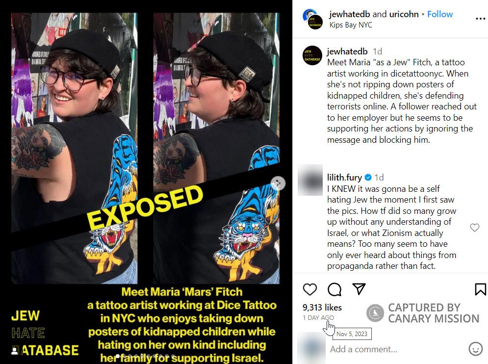 Maria Fitch, Hampshire College, Tore Down Posters of Israeli Hostages