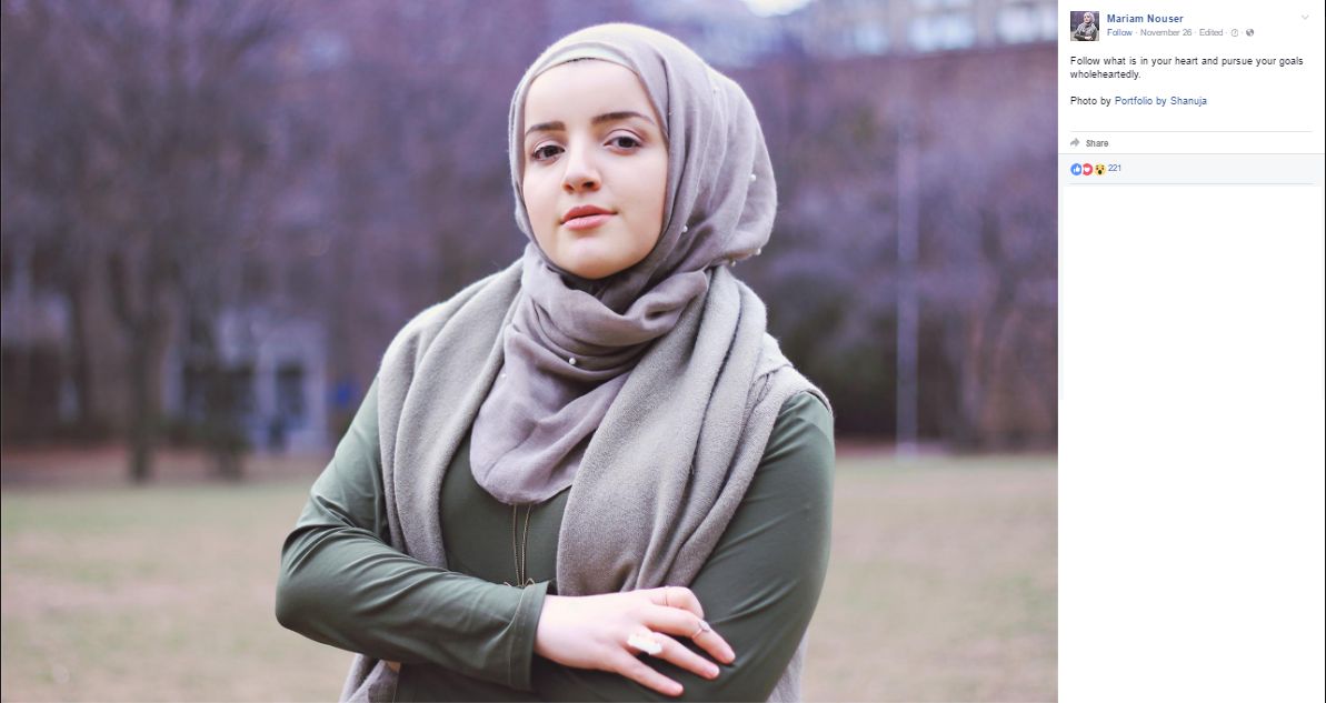 Mariam Nouser, Facebook - 26 Nov 2016