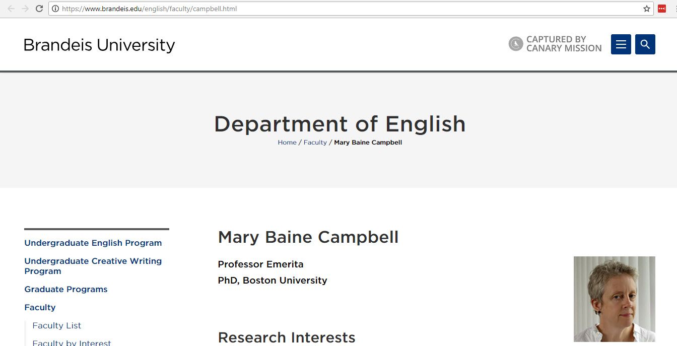 Mary Baine Campbell, brandeis.edu - Aug 30, 2018