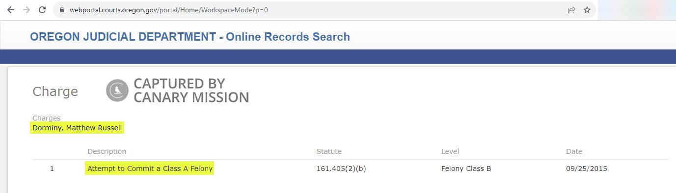 Matthew Dorminy, webportal.courts.oregon.gov - Aug 29, 2023