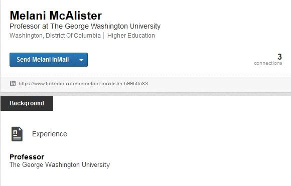 Melani McAlister, LinkedIn - 27 Sep 2016