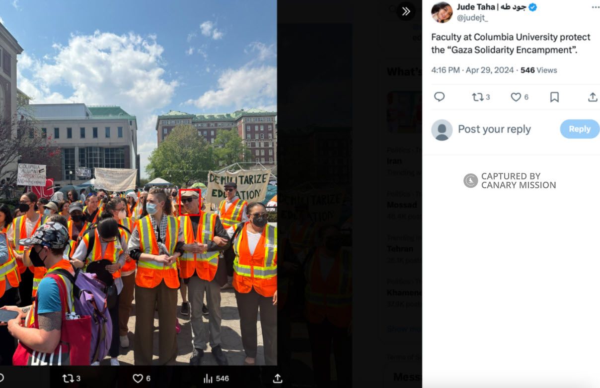 Michael Harris Participates in the Pro-Hamas Encampment at Columbia