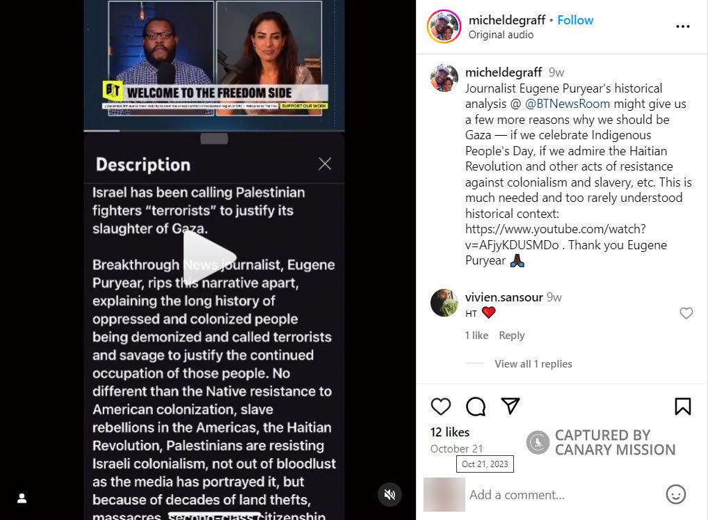 Michel DeGraff, Instagram - Oct 20, 2023