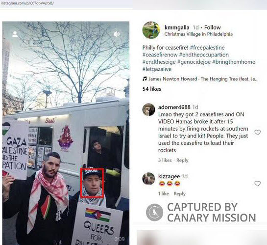 Mikey Rios’s protest appearance, Flood Philly For Gaza
