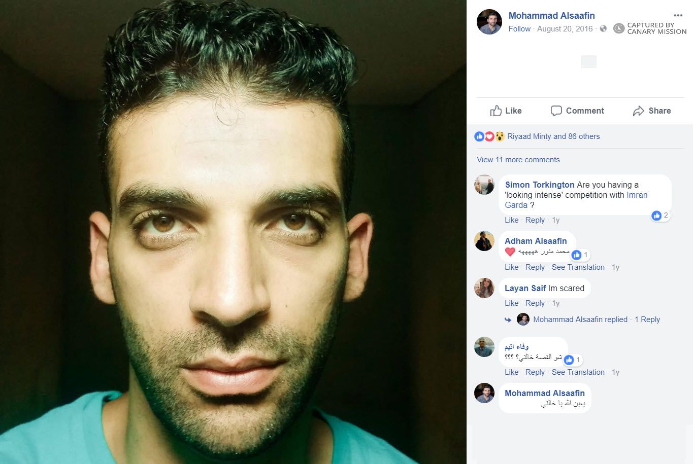 Mohammad Alsaafin, Facebook - Aug 20, 2016