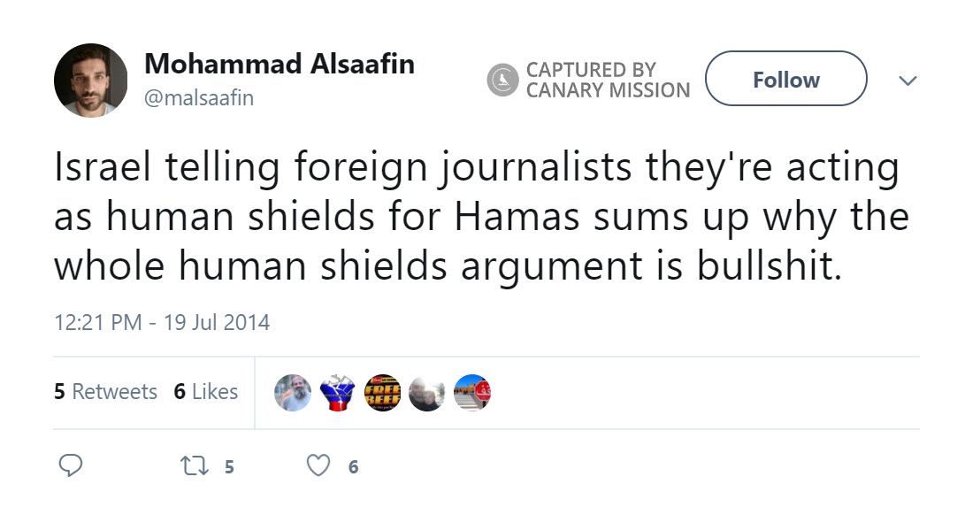 Mohammad Alsaafin, Twitter - Jul 19, 2014
