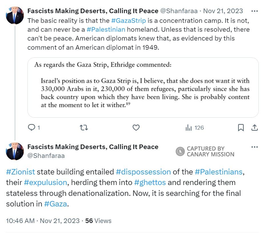 Mohammad Fadel, Twitter - Nov 21, 2023