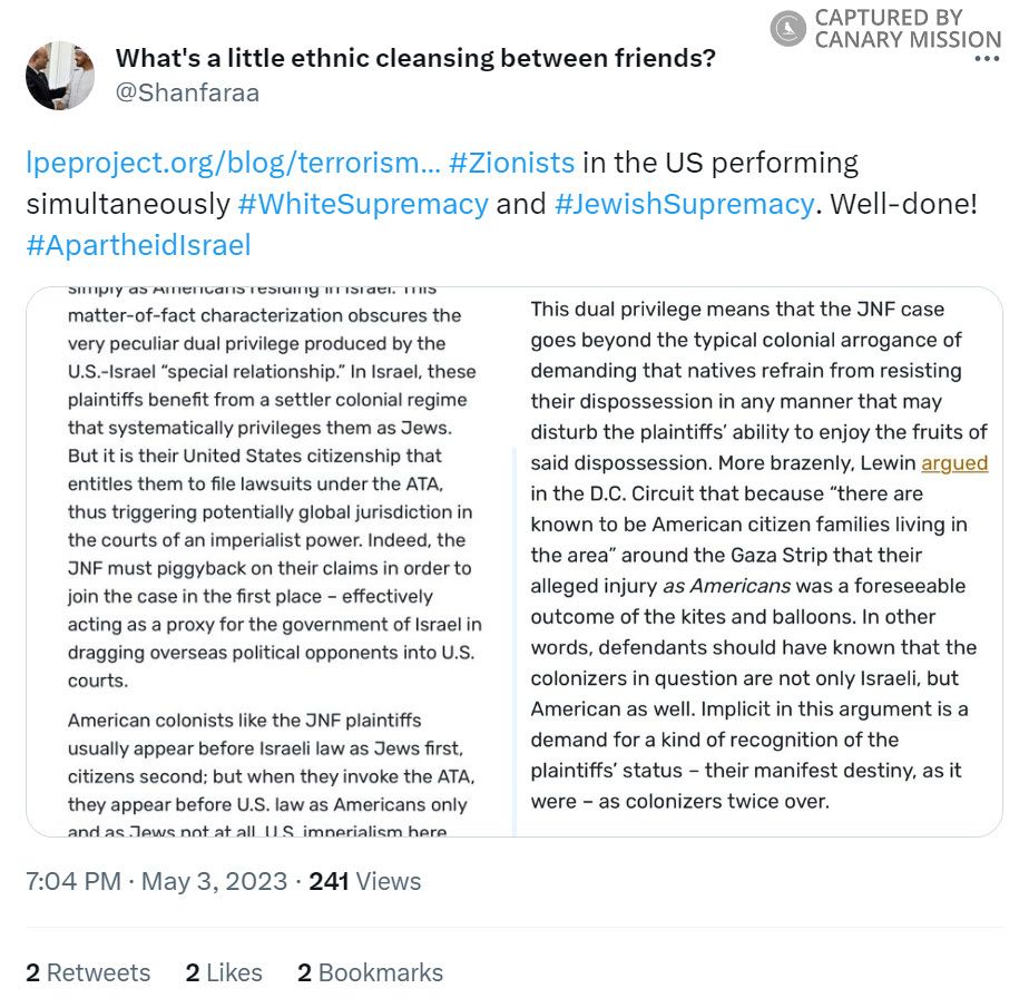 Mohammad Fadel, Twitter - May 3, 2023