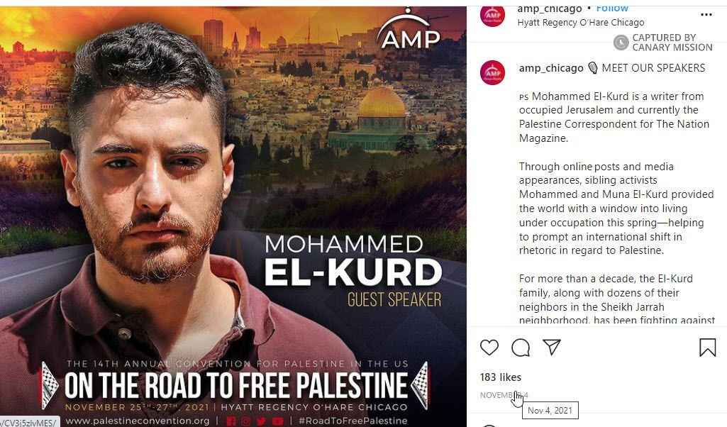 Mohammed El-Kurd, Instagram - Nov 4, 2021