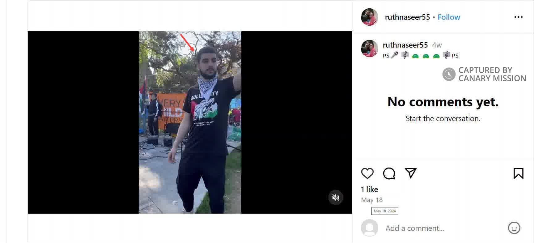 Mohammed William Shalalfeh, University of Toronto, led a march to the pro-Hamas encampment at UofT in May 2024