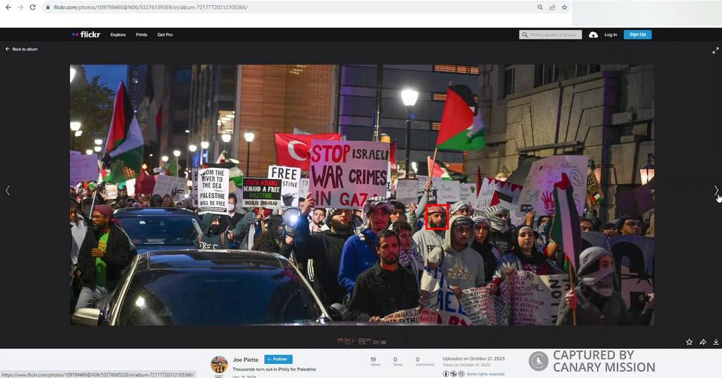 Mohideen Mustafa, protest participation, All Out for Gaza NO US Aid for Genocide