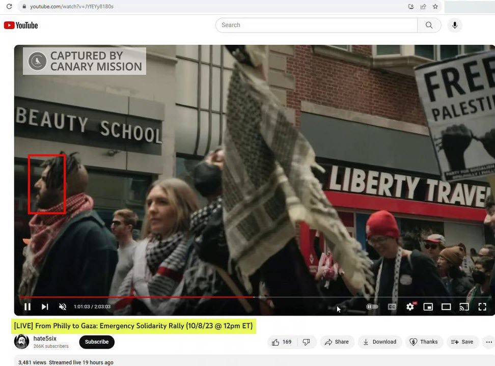 Mokhtar Bdeir’s protest appearances, Philly: Emergency Solidarity Rally 1