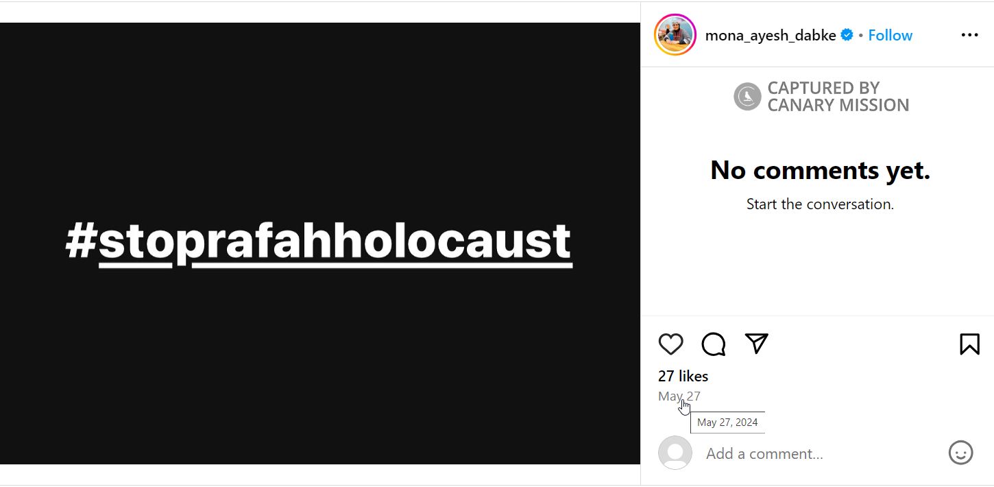 Mona Ayesh, Instagram - May 27, 2024