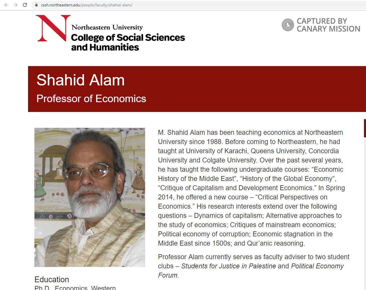 Muhammad Shahid Alam, cssh.northeastern.edu - Sep 8, 2019