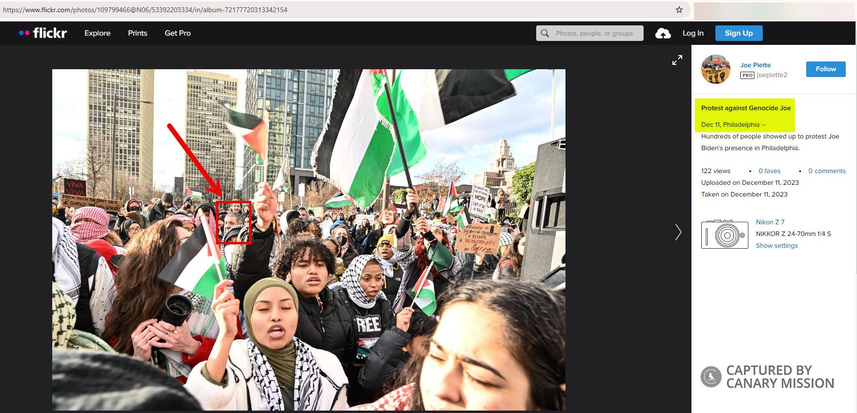 Nabil Ajaj’s protest appearance, Philly Says No to Genocide Joe 1