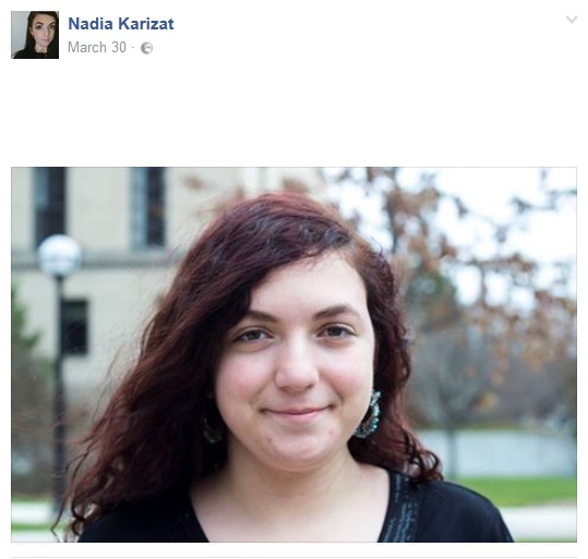 Nadia Karizat, Facebook - 30 Mar 2016
