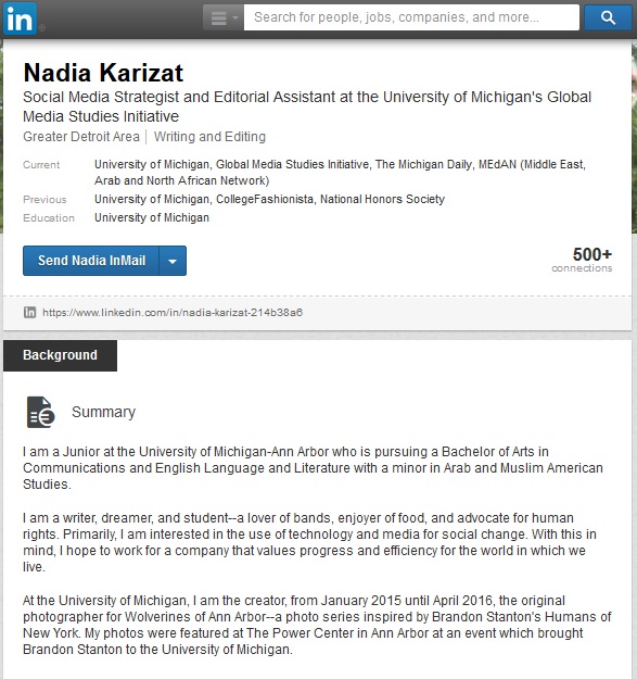 Nadia Karizat, LinkedIn - 20 Nov 2016