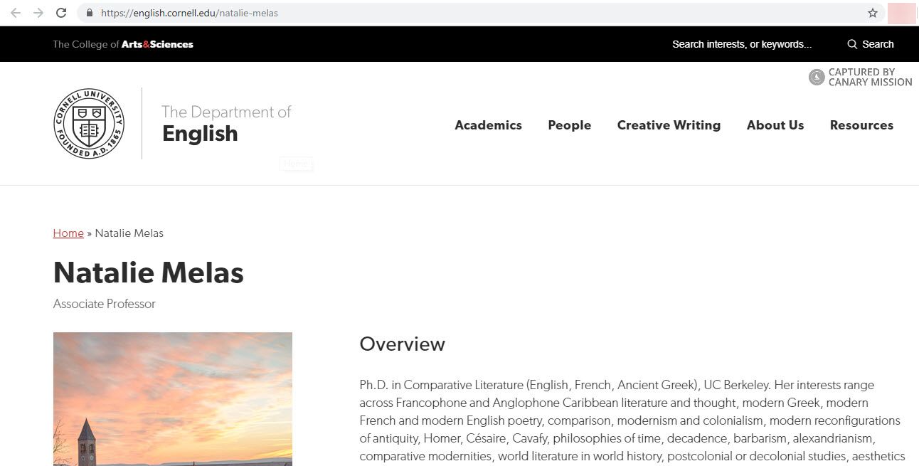 Natalie Melas, english.cornell.edu - Dec 30, 2019