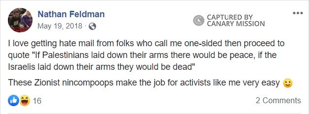Nathan Feldman, Facebook - May 19, 2018
