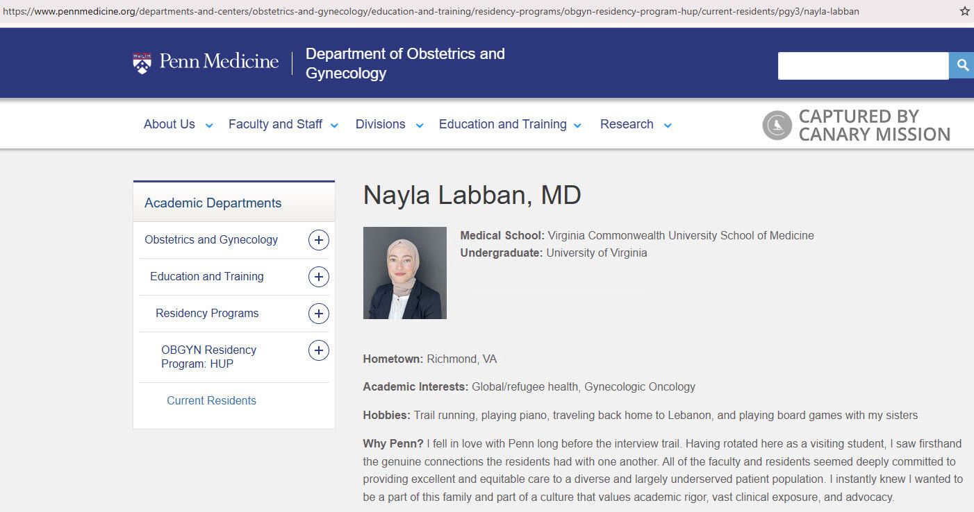 Nayla Labban - Medical Resident, Penn Medicine, Department of Obstetrics & Gynecology