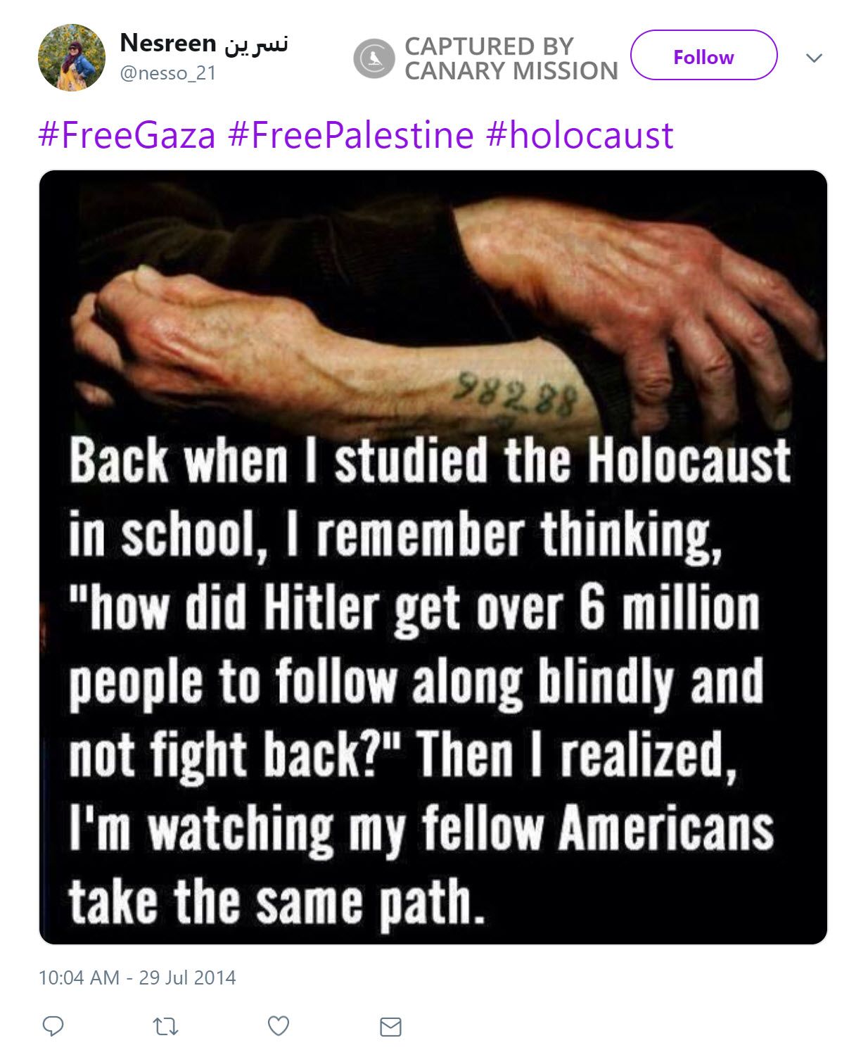 Nesreen Mustafa, Twitter - Jul 29, 2014